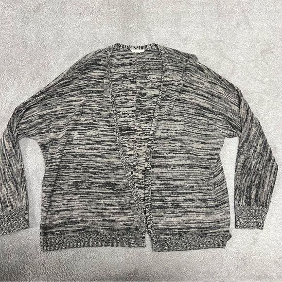 Eileen Fisher Sweaters - Eileen Fisher Cardigan Womens Medium Gray Tan Marled Organic Linen Open Front